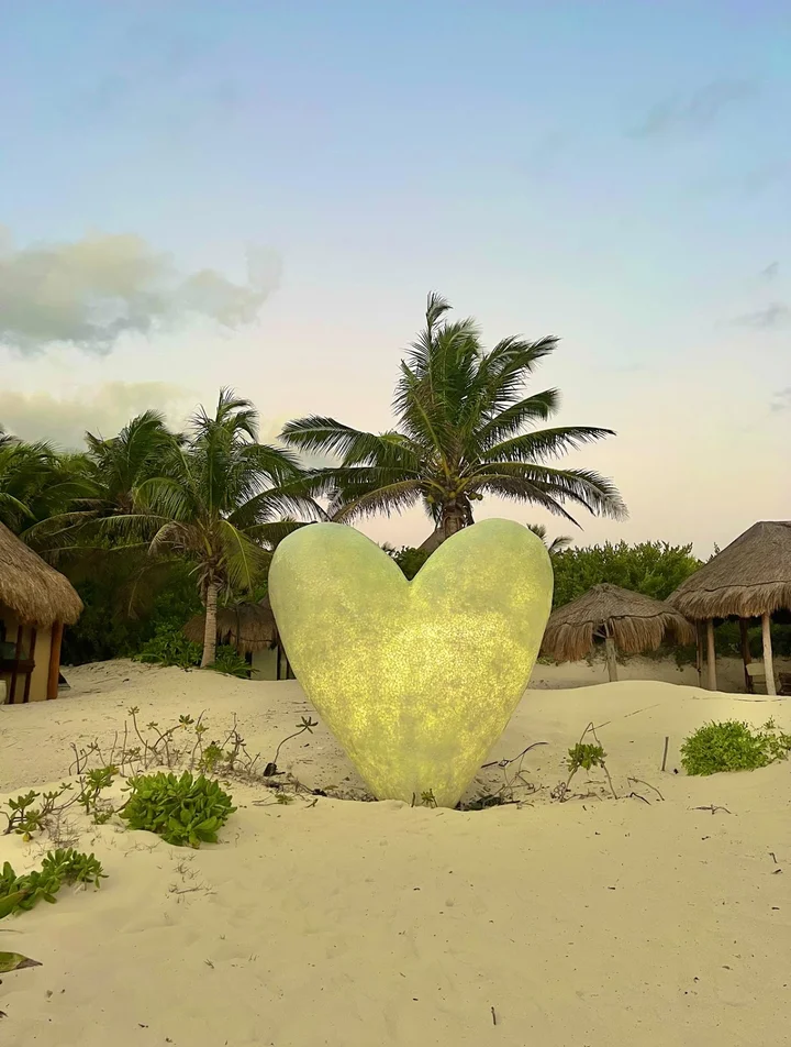 The heart on the beach in Tulum - Ask AI | mindtrip